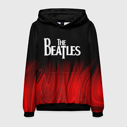 Толстовка-худи мужская The Beatles red plasma, цвет: 3D-черный