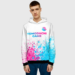 Толстовка-худи мужская Tomodachi Game neon gradient style: символ сверху, цвет: 3D-черный — фото 2