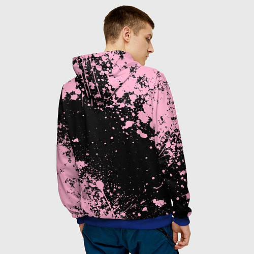 Мужская толстовка Блэкпинк - потертости и сердце / 3D-Синий – фото 4