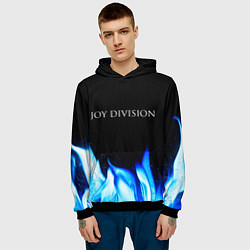 Толстовка-худи мужская Joy Division blue fire, цвет: 3D-черный — фото 2