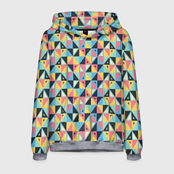 Толстовка-худи мужская Треугольная мозаика, цвет: 3D-меланж