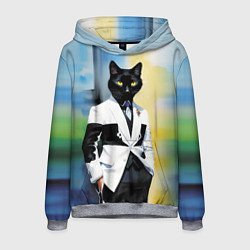 Мужская толстовка Cat fashionista - neural network - pop art