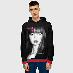 Толстовка-худи мужская Blackpink Lisa Portrait, цвет: 3D-красный — фото 2