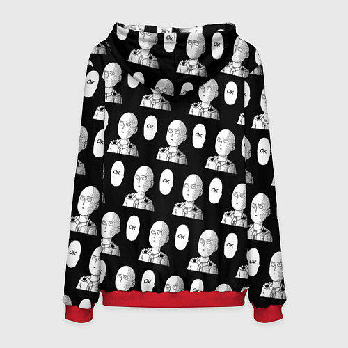 Мужская толстовка Saitama - ok pattern / 3D-Красный – фото 2