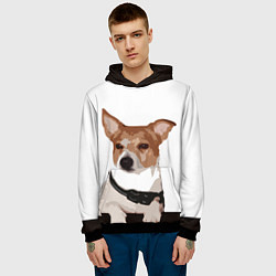 Толстовка-худи мужская Джек-рассел терьер, цвет: 3D-черный — фото 2