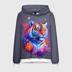 Мужская толстовка Тигр и краски - нейросеть