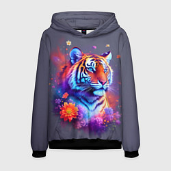 Мужская толстовка Тигр и краски - нейросеть
