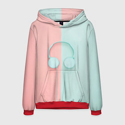 Мужская толстовка Наушники в пастельных тонах