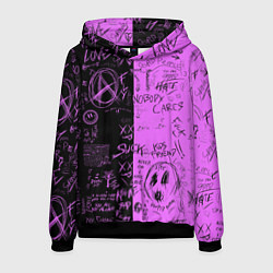Толстовка-худи мужская Dead inside purple black, цвет: 3D-черный