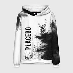 Толстовка-худи мужская Placebo и рок символ на светлом фоне, цвет: 3D-белый