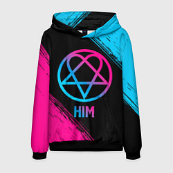 Толстовка-худи мужская HIM - neon gradient, цвет: 3D-черный