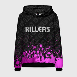 Толстовка-худи мужская The Killers rock legends: символ сверху, цвет: 3D-черный
