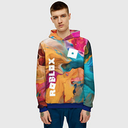 Толстовка-худи мужская Roblox Logo Color, цвет: 3D-синий — фото 2