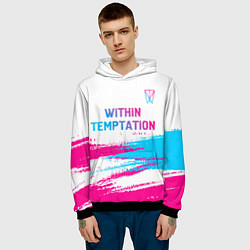 Толстовка-худи мужская Within Temptation neon gradient style: символ свер, цвет: 3D-черный — фото 2