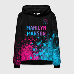 Мужская толстовка Marilyn Manson - neon gradient: символ сверху