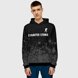 Толстовка-худи мужская Counter Strike glitch на темном фоне: символ сверх, цвет: 3D-черный — фото 2