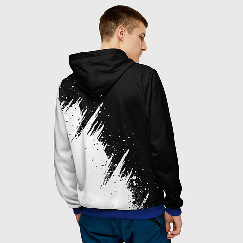 Мужская толстовка Ауди - белые потертости / 3D-Синий – фото 4