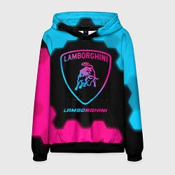 Толстовка-худи мужская Lamborghini - neon gradient, цвет: 3D-черный