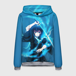 Толстовка-худи мужская Клинок рассекающий демонов: Токито, цвет: 3D-меланж