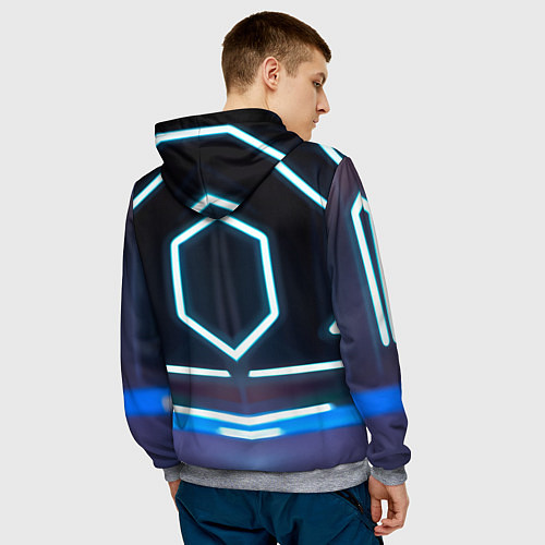 Мужская толстовка Девушка гот с неоновыми трубками / 3D-Меланж – фото 4