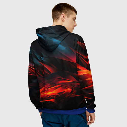 Мужская толстовка Red black abstract / 3D-Синий – фото 4