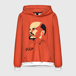 Толстовка-худи мужская СССР Ленин жив, цвет: 3D-белый