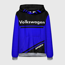 Толстовка-худи мужская Volkswagen sport blue, цвет: 3D-меланж