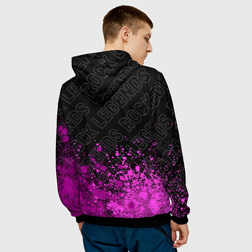 Мужская толстовка Queen rock legends: символ сверху / 3D-Черный – фото 4