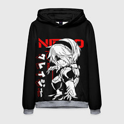 Толстовка-худи мужская Nier automata - черный и красный, цвет: 3D-меланж