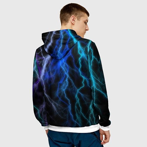 Мужская толстовка Мистер Бист - молнии / 3D-Белый – фото 4