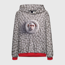 Мужская толстовка Забавная белая обезьяна