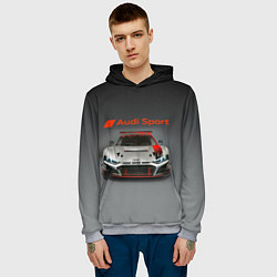 Толстовка-худи мужская Audi sport - racing car - extreme, цвет: 3D-меланж — фото 2