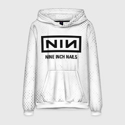 Мужская толстовка Nine Inch Nails glitch на светлом фоне