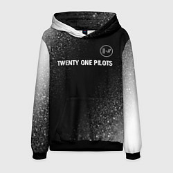 Толстовка-худи мужская Twenty One Pilots glitch на темном фоне: символ св, цвет: 3D-черный