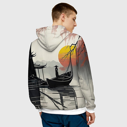 Мужская толстовка Красота Японии / 3D-Белый – фото 4