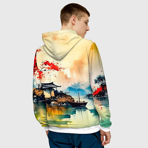 Мужская толстовка Краски природы / 3D-Белый – фото 4