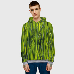 Толстовка-худи мужская Ландшафт зелень, цвет: 3D-меланж — фото 2