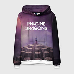 Толстовка-худи мужская Imagine Dragons обложка альбома Night Visions, цвет: 3D-белый