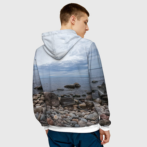 Мужская толстовка Ладожское озеро / 3D-Белый – фото 4