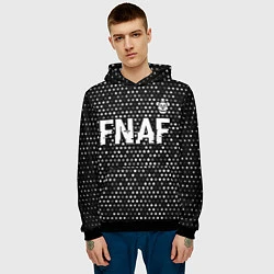 Толстовка-худи мужская FNAF glitch на темном фоне: символ сверху, цвет: 3D-черный — фото 2