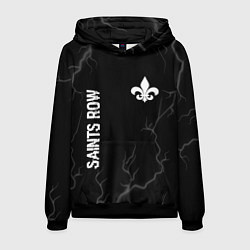 Мужская толстовка Saints Row glitch на темном фоне: надпись, символ