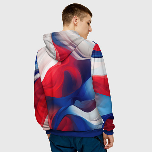 Мужская толстовка Красный герб России / 3D-Синий – фото 4