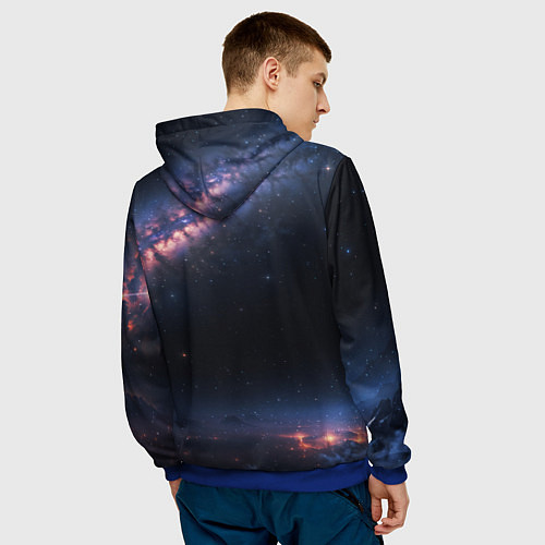 Мужская толстовка Млечный путь в звездном небе / 3D-Синий – фото 4
