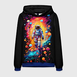 Толстовка-худи мужская Астронавт на прогулке, цвет: 3D-синий