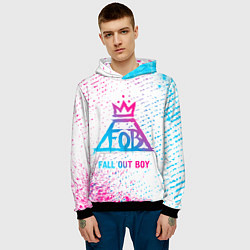 Толстовка-худи мужская Fall Out Boy neon gradient style, цвет: 3D-черный — фото 2