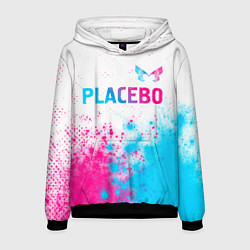Толстовка-худи мужская Placebo neon gradient style: символ сверху, цвет: 3D-черный