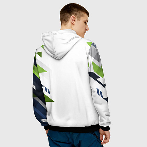 Мужская толстовка Геометрическая абстракция вектор / 3D-Черный – фото 4