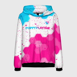 Мужская толстовка Poppy Playtime neon gradient style: символ сверху