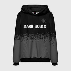 Толстовка-худи мужская Dark Souls glitch на темном фоне: символ сверху, цвет: 3D-черный
