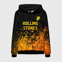 Толстовка-худи мужская Rolling Stones - gold gradient: символ сверху, цвет: 3D-черный
